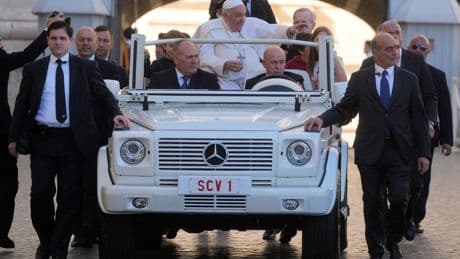 Pope Francis donated a popemobile to serve as a mobile health unit for Gaza children