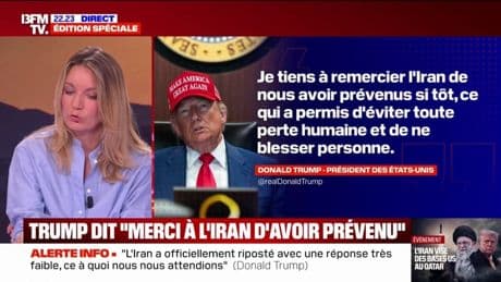 Bases américaines visées: "Je tiens à remercier l'Iran de nous avoir prévenus si tôt", réagit Donald Trump