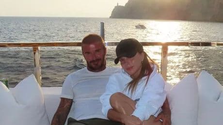 David Beckham shows who's boss in red speedos after Cruz copied holiday style