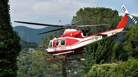Rovegno, cade in moto sulla provinciale 45: grave sessantenne soccorso in elicottero