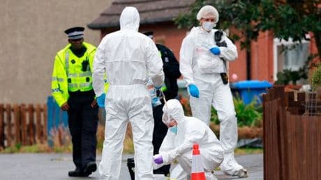 Forensics comb Lanarkshire housing estate as two men injured and streets locked down