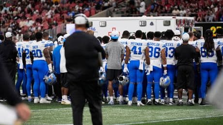 Lions' Morice Norris shares good news after he was taken off field in ambulance