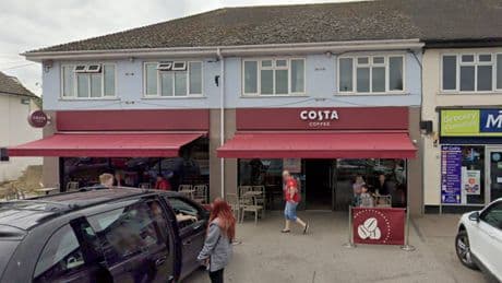 Three injured as car drives into Costa Coffee window