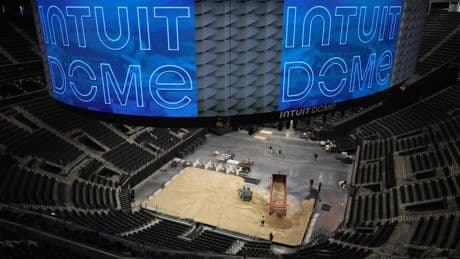 300 tons of sand trucked into Intuit Dome to create unique AVP beach volleyball venue
