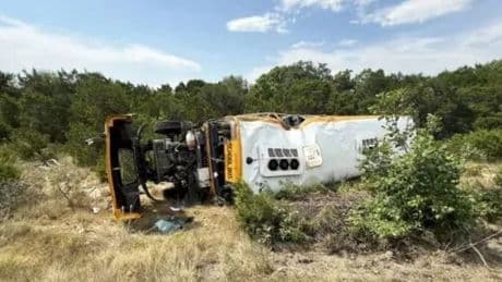 Horror as nine children injured after Texas school overturns in horror crash