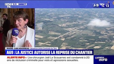Reprise du chantier de l'A69: "On est très contents et soulagés", assure Marie-Lise Housseau, sénatrice Union Centriste du Tarn