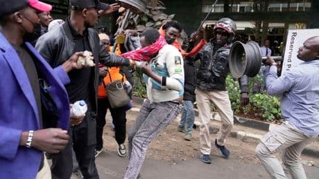 Photos of protests following the death of a blogger while in police custody