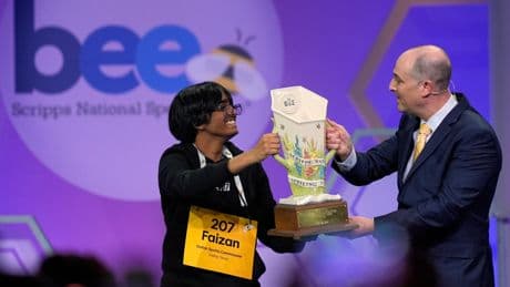 Faizan Zaki wins the Scripps National Spelling Bee a year after finishing runner-up