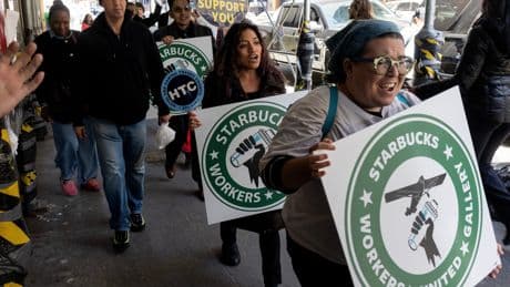 Starbucks baristas are striking to protest the coffee chain's new black-shirts-only dress code