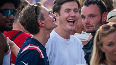 Denmark’s Crown Prince Christian, 19, parties with friends at popular music festival