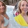A Place In The Sun's Laura Hamilton, 43, stuns in a blue bikini as she unwinds in a hot tub after attending a trading event in Birmingham