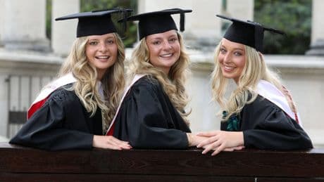 Triplets paid tribute to grandfather as they graduated from same university
