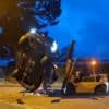 Moment ‘drunk’ forklift driver goes on rampage by flipping cars & smashing them to bits in front of horrified onlookers