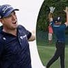 Shocking moment golf star narrowly avoids disaster after throwing his club and nearly hitting a volunteer in head