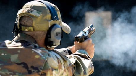 An Air Force command halted its use of Sig Sauer's M18 handgun following an airman's death
