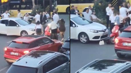 Sarıyer'de park kavgası! Kadın sürücüler birbirlerine saldırdı