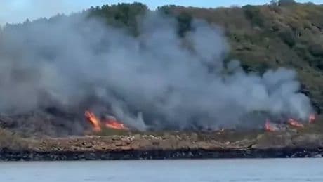 Firefighters remain at scene as gorse blaze ravages Scots beauty spot