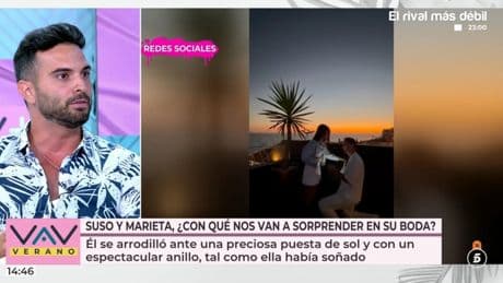 Suso Álvarez, sobre su boda con Marieta: "Solo tenía en mi cabeza el 'sí, quiero', la fiesta y la barra libre"