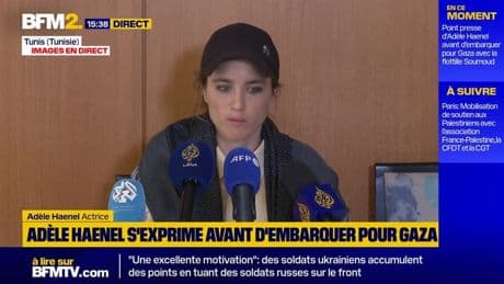 Adèle Haenel s'exprime avant d'embarquer pour Gaza
