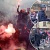 Paris Saint-Germain fans 'teargassed in clash with riot police' in the French capital ahead of crunch Champions League tie with Arsenal