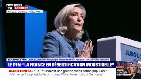 Marine Le Pen dénonce une politique "ringarde, usée" à propos d'Emmanuel Macron et la Commission européenne