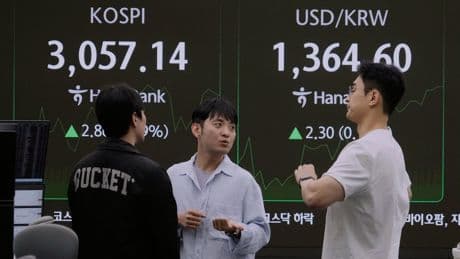 Asian shares are mostly down as Trump’s tariff deadline looms and pressure steps up
