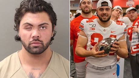 Ex-Ohio State football player arrested for 'strangling and punching girlfriend' nine months after horror car accident