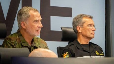 El rey Felipe VI interrumpe sus vacaciones privadas para visitar el cuartel general de la UME y el despliegue ante los incendios