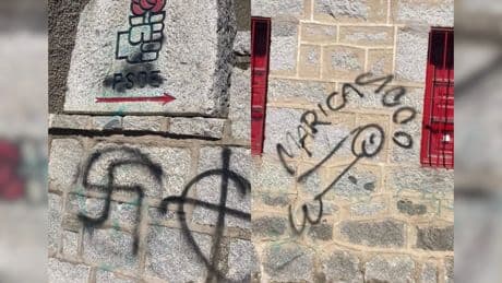 Aparecen nuevas pintadas homófobas y con simbología nazi en la sede del PSOE en Alpedrete
