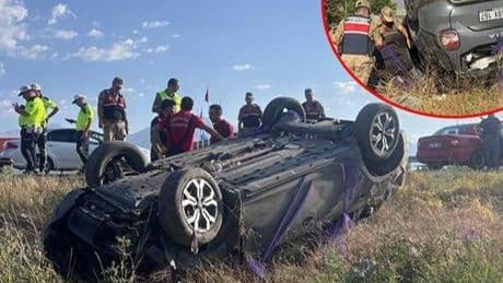 Erzincan yolunda otomobil takla attı: 1 ölü, 4 yaralı