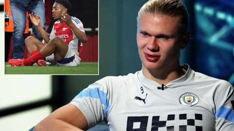 Erling Haaland responds to Arsenal star Myles Lewis-Skelly at last after being 'mocked'