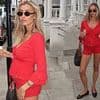 Pregnant Sophie Habboo shows off her baby bump in a chic red co-ord as she shares series of stylish snaps after revealing she is expecting first child