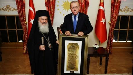 Erdoğan, Kudüs Rum Ortodoks Kilisesi Patriği 3’üncü Teofilos ile görüştü