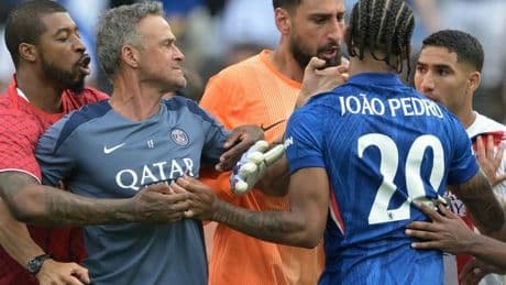 Luis Enrique responds to hitting Chelsea's Joao Pedro as he's warned of MONTH-LONG ban