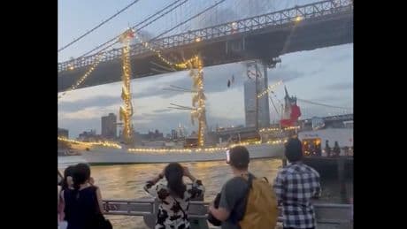 Tall ship crashes into Brooklyn Bridge with search underway for people thrown into water