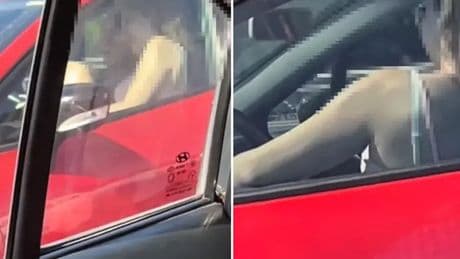 İstanbul trafiği bunu da gördü: Sürücünün kucağında yolculuk!