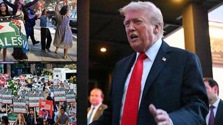 SON DAKİKA HABERİ: Trump'a gittiği restoranda Gazze şoku! 'Filistin'e özgürlük, günümüzün Hitler'i'
