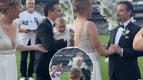 White Sox game features 60-second wedding ceremony between innings
