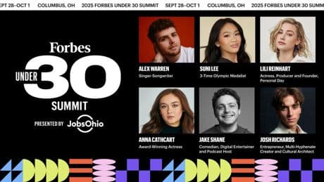 Alex Warren, Suni Lee, Jake Shane And More To Join Forbes’ Flagship 2025 Under 30 Summit In Columbus, OH