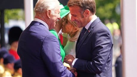 Photos show French President Emmanuel Macron's UK state visit