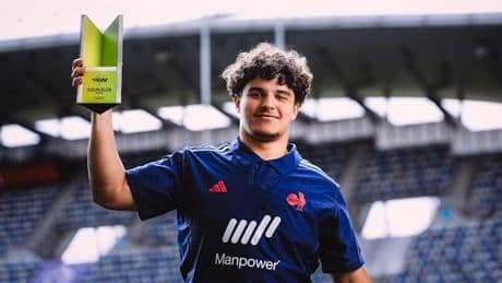 Rugby : le Bleuet Lyam Akrab élu meilleur joueur du Tournoi des six nations U20