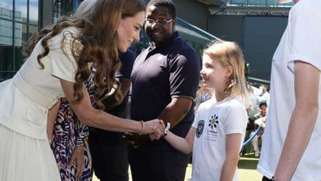 Sweet moment Kate Middleton gets advice from brave little girl, eight, at Wimbledon