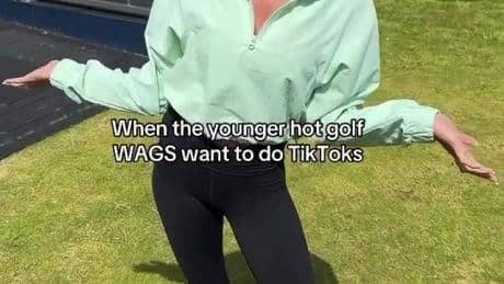 Jena Sims steals the show at The Open with viral TikTok dance with the ‘younger hot golf Wags’
