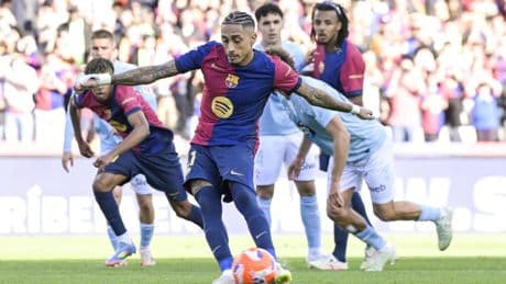 El truco de Raphinha antes del penalti de la remontada ante el Celta