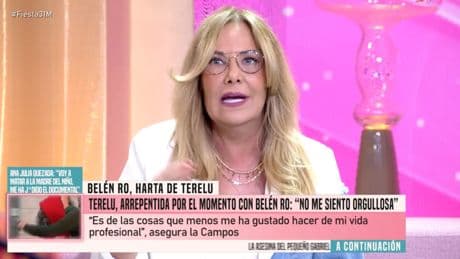 Belén Rodríguez responde a Terelu Campos: &quot;No me voy a reconciliar con ella a no ser que la vea arrepentida&quot;