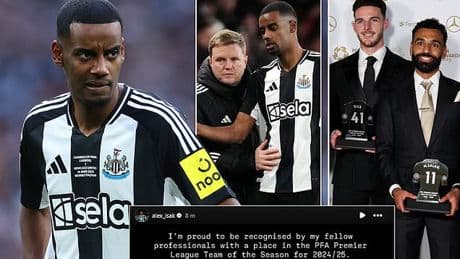 Alexander Isak breaks his silence after missing PFA awards as he hits out at Newcastle for 'breaking promises' in bombshell statement after going on strike to force Liverpool move