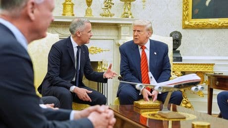 Carney says Canada won't ever be for sale, with Trump responding 'never say never'