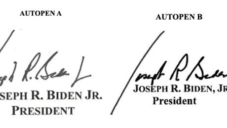 Watchdog group says Biden White House used three different autopen signatures