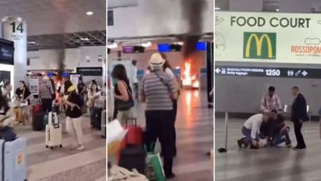 Paura a Malpensa, straniero incendia e prende a martellate un banco check-in