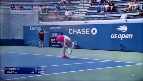 ‘Like a horror film’ – Brit tennis star lets off blood-curdling screech at US Open as Sky Sports commentator stunned
